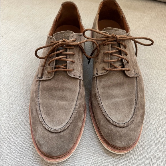 Allen Edmonds Waylon Moc-toe Taupe Suede Derby - Picture 1 of 6